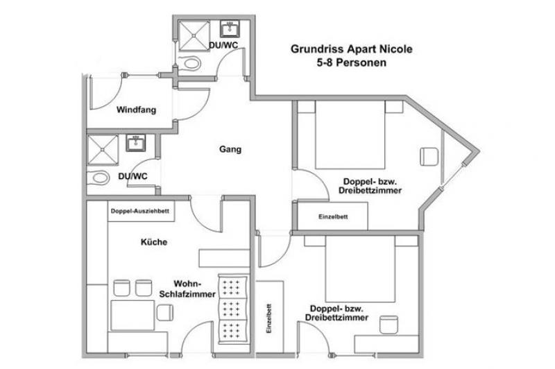 Appartement Ferienwohnung 54