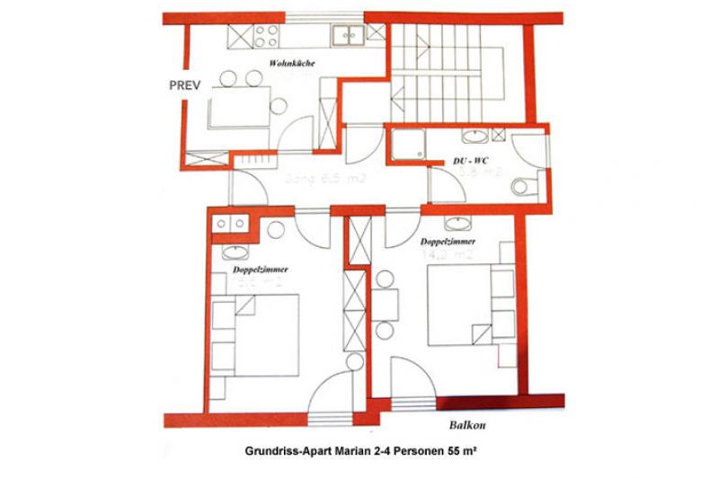 Appartement Ferienwohnung 58