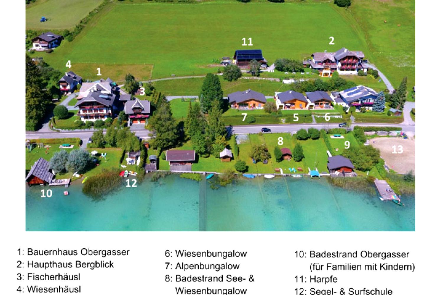 Ferienhof Obergasser & Pension Bergblick - Ferienwohnung, Ferienhäuser, Zimmer direkt am Weissensee